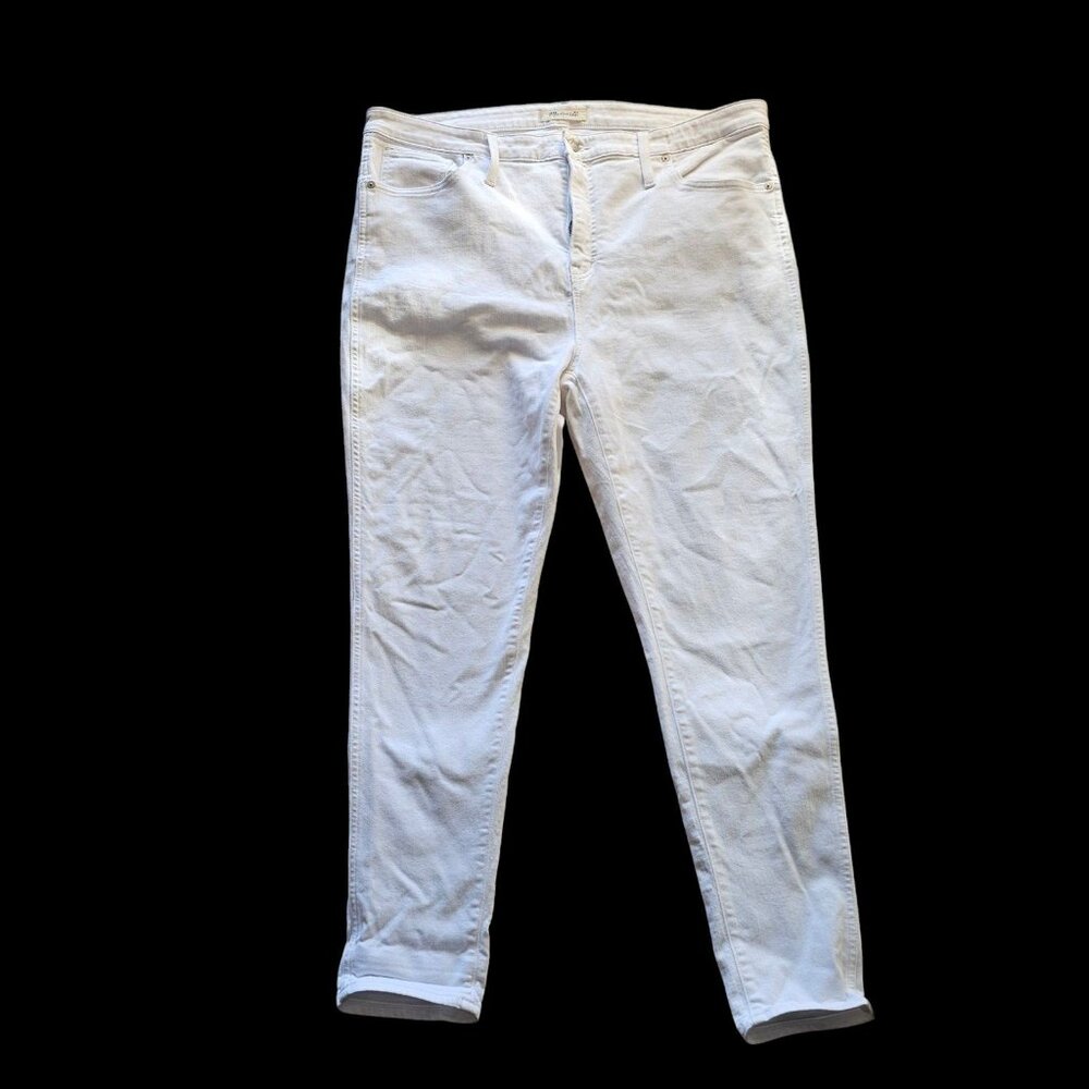 Women's Size 35 Madewell 10 inch High Rise Skinny White Jeans